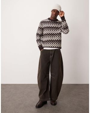 SELECTED Crew Knitted Sweater - Brown
