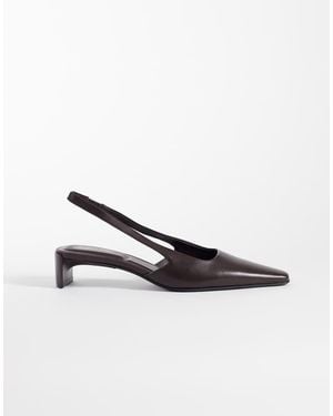 Calvin Klein Leather Slingback Heels - White