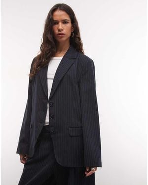 Collusion Blazer Oversize Gessato - Blu