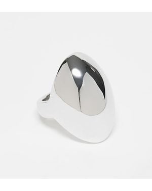 ASOS Chunky Ovalen Ring - Wit