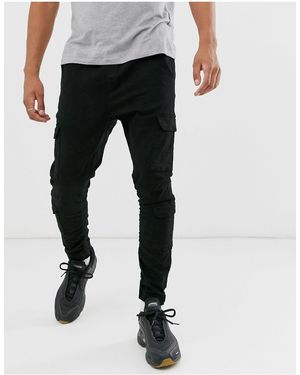 Brave Soul Utility Cargo Skinny Trouser - Black