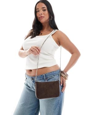 Stradivarius – umhängetasche aus wildlederimitat - Weiß