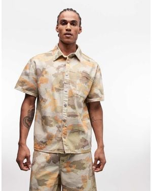 Liquor N Poker Boxy Denim Shirt Co-Ord - Natural