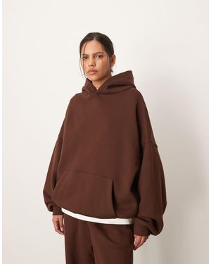 ARRANGE Oversized Premium Heavyweight Hoodie - Brown