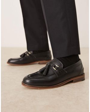ASOS – leder-loafer - Schwarz