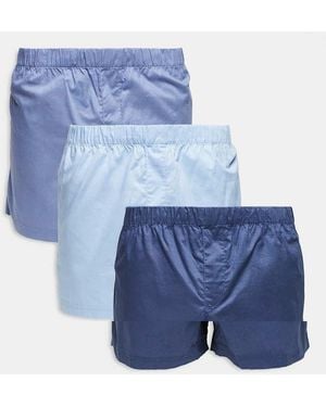 Jack & Jones 3 Pack Woven Boxers - Blue