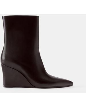 Pull&Bear Stivaletti Alla Caviglia Con Zeppa Marroni - Marrone