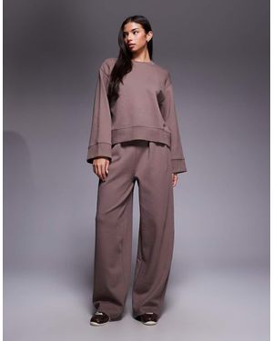 ASOS Broek Met Superwijde Pijpen En Interlocknaden - Paars