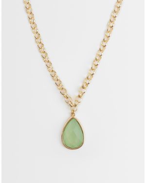 Accessorize Collier avec pendentif pierre - Métallisé