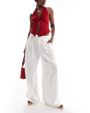 Stradivarius Pantaloni Bianchi Incrociati - Bianco