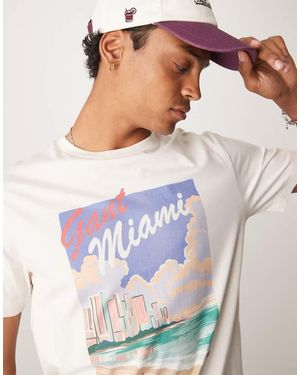 GANT T-Shirt Color Crema Con Grafica - Grigio