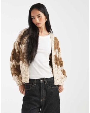 Kiwi & Co Hugs & Kisses Hand Knitted Bubble Knit Balloon Sleeve Cardigan - Grey