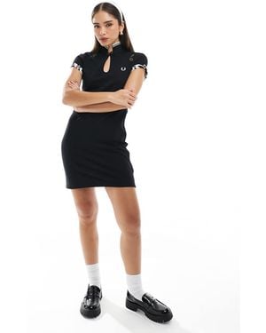 Fred Perry X Amy Winehouse Printed Trip Pique Dress - Black