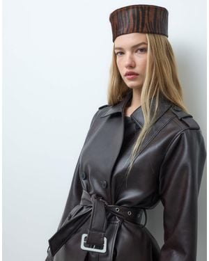 Vero Moda Leather Look Jacket With Waist Belt - Black