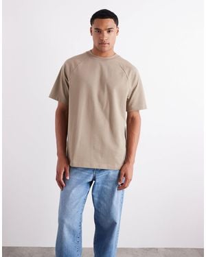 ASOS – schweres relaxed-fit-t-shirt mit raglanärmeln - Blau