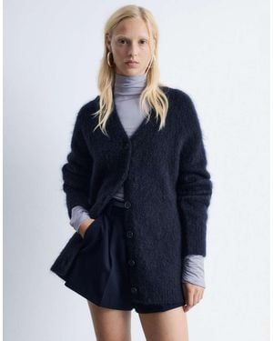 & Other Stories Wool Blend Button Down Cardigan - Blue