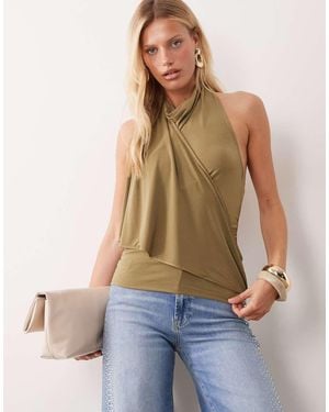 Mango Hoogsluitende Blouse - Groen