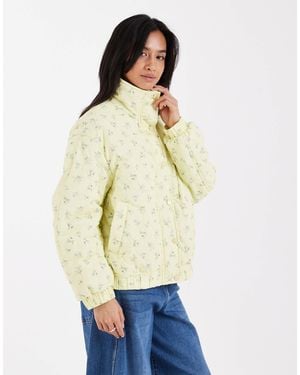 ASOS Asos Design Petite Quilted Bomber Jacket With Yoke Detail - White