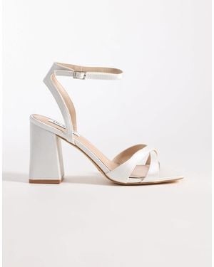 Be Mine Wide Fit Be Mine Bridal Wide Fit Eshma Block Heeled Sandals - White