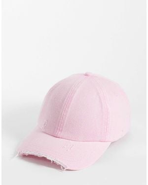 Weekday Cap With Distressed Details - Pink