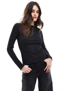 JJXX Long Sleeve T-shirt With Lettuce Hem - Blue