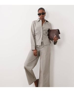 The Frolic Exclusive Contrast Waistband Straight Leg Trouser Co-Ord - Natural