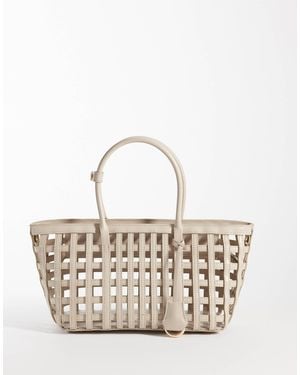 Mango Open Weave Handbag - Metallic