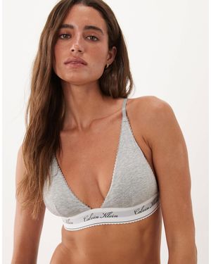 Calvin Klein Signature logo leicht gefütterter triangel-bh - Braun