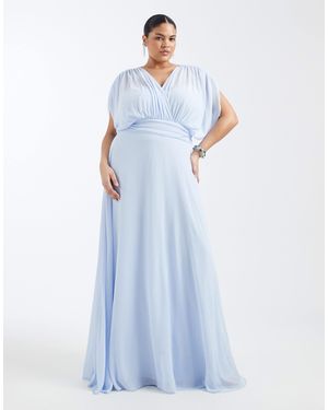 Tfnc Plus Bridesmaid – plissiertes maxikleid aus chiffon - Blau
