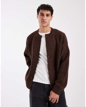 Jack & Jones Crew Neck Cardigan - Brown