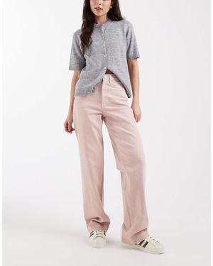 Vero Moda Tessa High Waisted Wide Leg Jeans - Pink