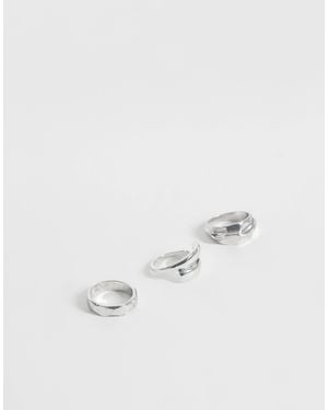 ASOS 3er-pack ring mit geschmolzenem design und umlaufendem ring - Natur