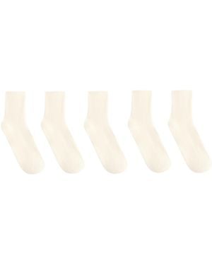Oysho – 5 paar kurze socken aus baumwollmix - Weiß