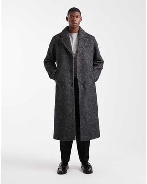 ASOS Wool Blend Longline Overcoat - Black