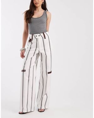 laagam Velia High Waisted Pants With Pockets - White