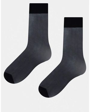 Lindex Pack De 2 Pares De Calcetines Negros Transparentes De 20 Deniers De - Azul
