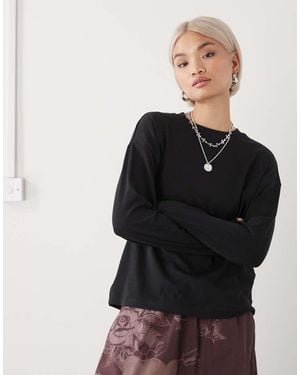 Noisy May Regular Fit Long Sleeve T-Shirt - Black