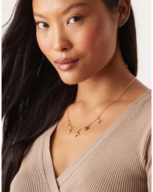 Orelia Collier en plaqué or 18 carats avec charm soleils variés - Marron