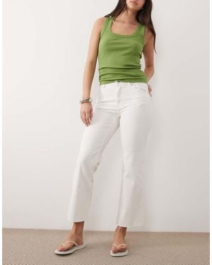 Mango Sienna Cotton Rich Kickflare Jean - White