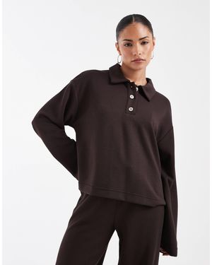 Vero Moda Ensemble polo sweat ultra doux couleur chocolat - Noir