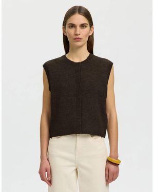 SELECTED Knitted Vest - Black