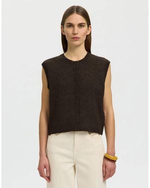SELECTED Knitted Vest - Black