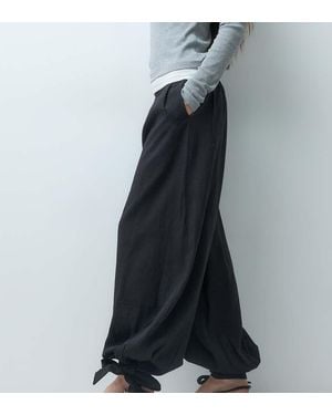ASOS Asos Design Petite Linen Blend Co-ord Balloon Trouser - Black