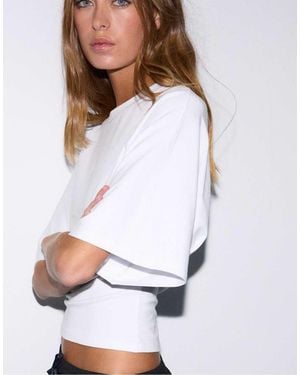 Stradivarius Japanese Short Sleeve T-shirt - White