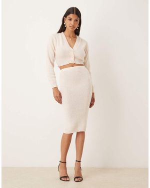 NARRATED Knitted Midi Skirt - Natural