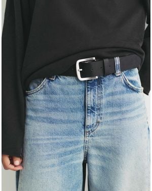 Pull&Bear Ceinture basique en similicuir - Bleu