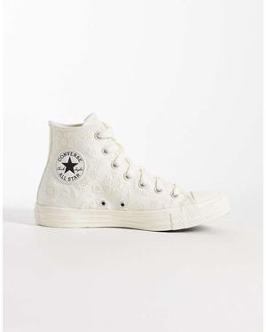Converse Chuck Taylor All Star Hi Floral Jacquard Trainers - Natural