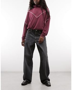 Collusion X001 Antifit Mid Rise Jean - Red