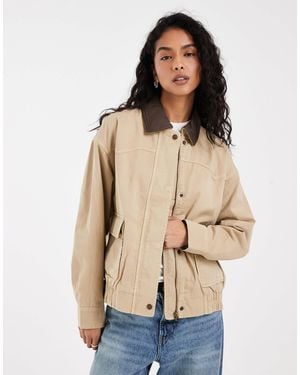 Levi's Winnie western dad-jacke mit kontrastkragen - Natur