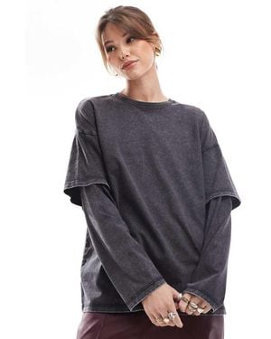 ONLY Layered Long Sleeve Top - Grey